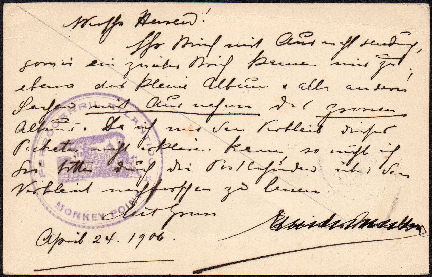 Ganzsache Bluefields Postal Stationery Nicaragua Momotombo Zelaya Bluefields Volcano & Train